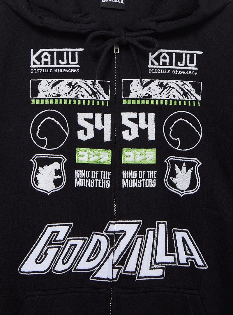 Godzilla Embroidered Patches Zippered Hoodie - BoxLunch Exclusive