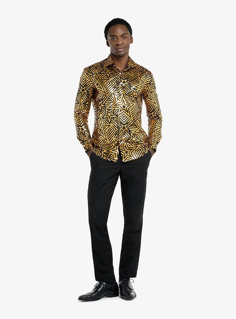 Golden Geo Star Long Sleeve Shirt
