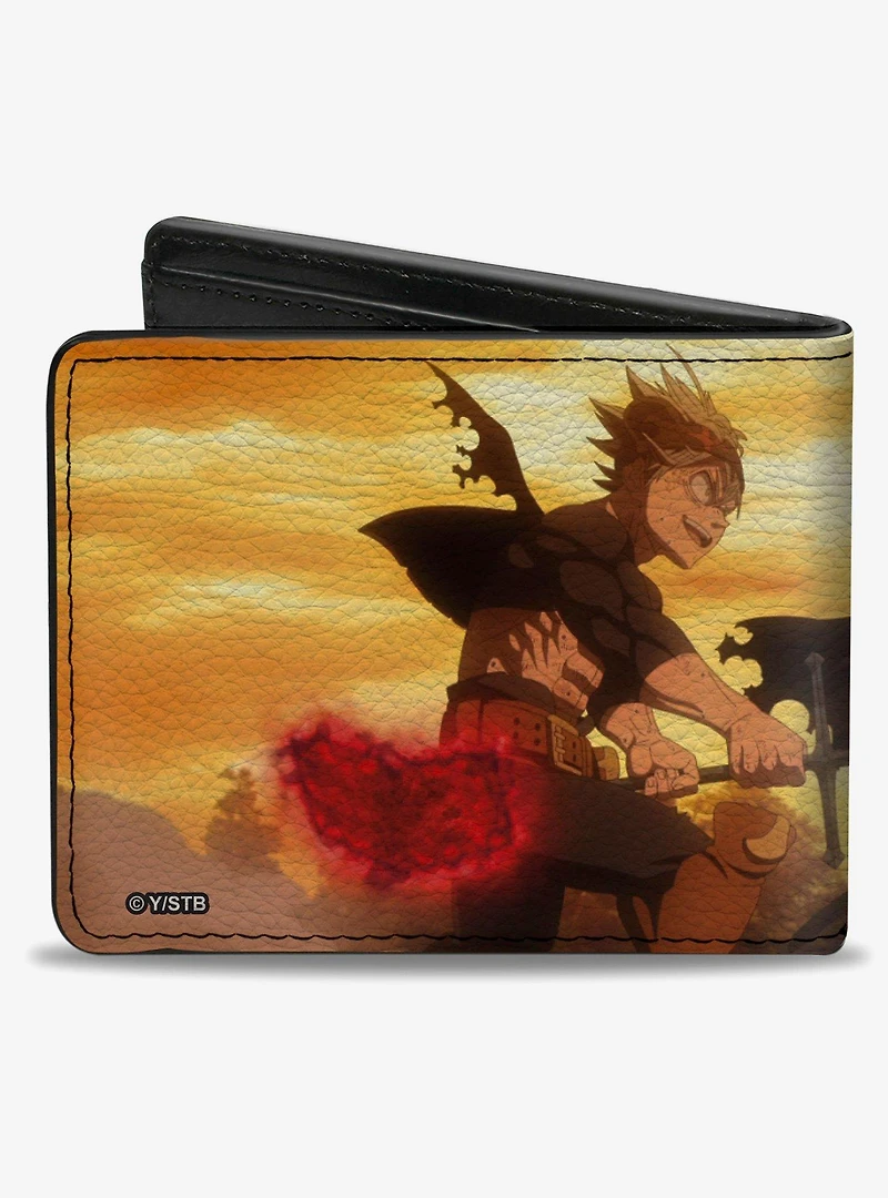Black Clover Asta Holding Demon Slayer Sword and Yami Scene Bifold Wallet