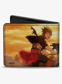 Black Clover Asta Holding Demon Slayer Sword and Yami Scene Bifold Wallet