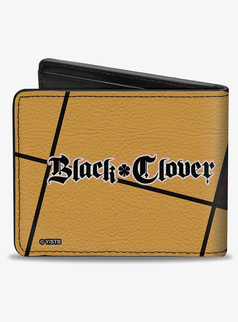 Black Clover Three Character Face Blocks Bifold Wallet