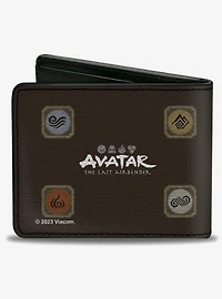 Avatar: The Last Airbender Elements Map With Icons and Title Logo Bifold Wallet
