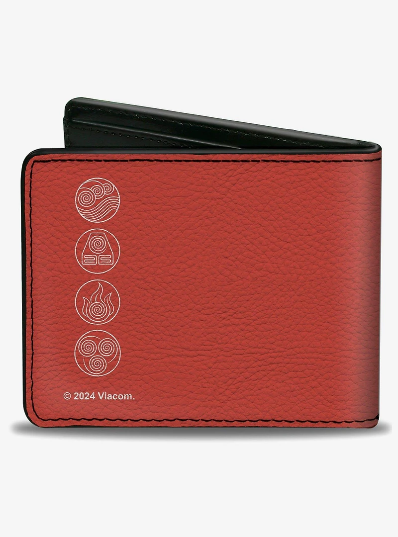 Avatar: The Last Airbender Aang Staff and Elements Icons Bifold Wallet
