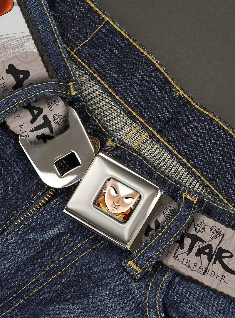 Avatar: The Last Airbender Aang Pose and Title Seatbelt Buckle Belt