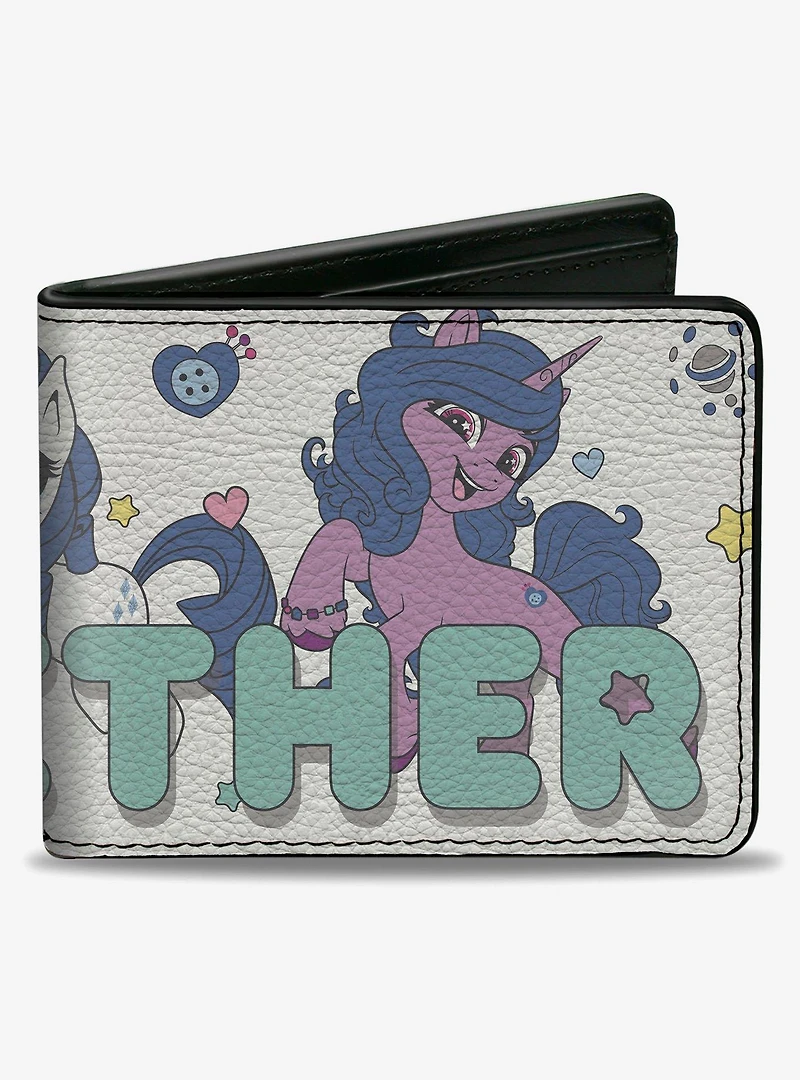 My Little Pony Together Pony Trio Pose Teal Bifold Wallet