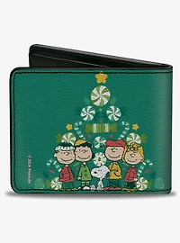 Peanuts Holiday Christmas Tree Group Pose Bifold Wallet