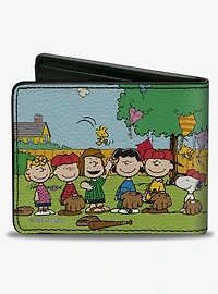 Peanuts Gang Backyard Baseball Group Pose Bifold Wallet
