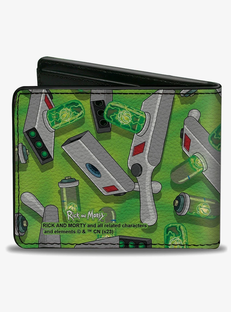 Rick and Morty Portal Gun Collage Bifold Wallet