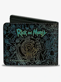 Rick and Morty Portal Chase and Icons Collage Bifold Wallet