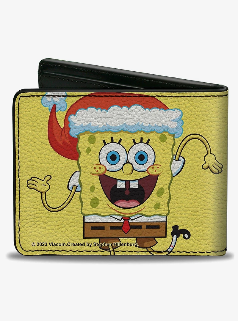 SpongeBob SquarePants Wavy Arms Santa Holiday Pose Bifold Wallet