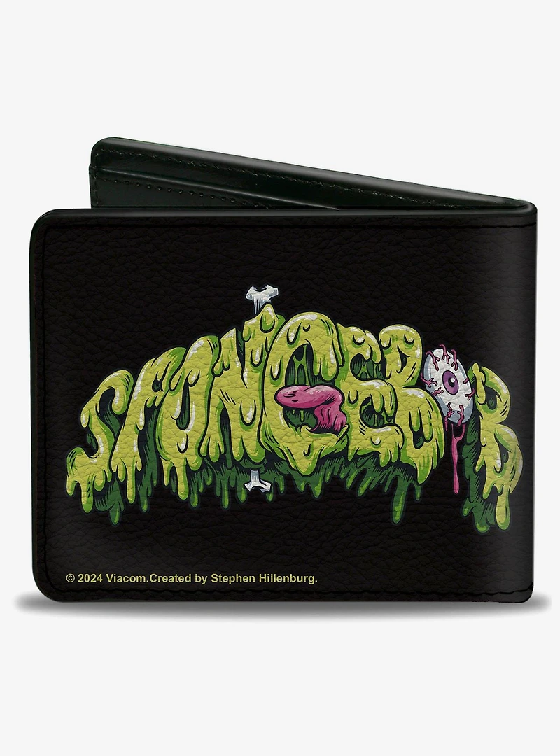 SpongeBob SquarePants Slime Text and Skull Bifold Wallet