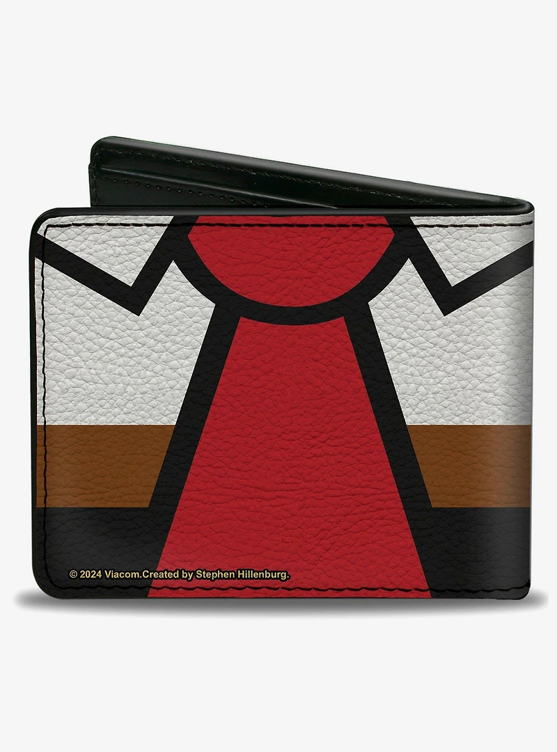 SpongeBob SquarePants Face and Tie Character Close Up Blocks Bifold Wallet