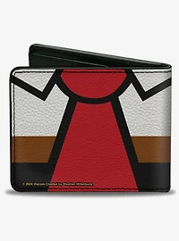 SpongeBob SquarePants Face and Tie Character Close Up Blocks Bifold Wallet