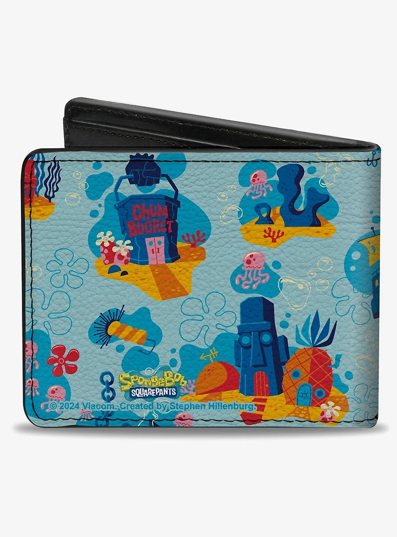 SpongeBob SquarePants Under The Sea Icons Collage Bifold Wallet