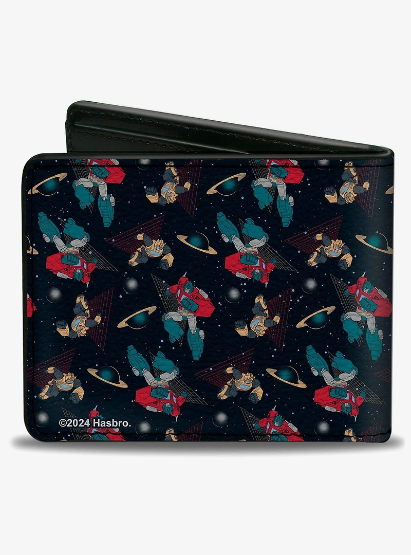 Transformers Bumblebee and Optimus Prime Pose Collage Bifold Wallet