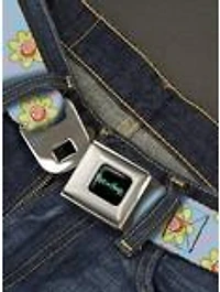 Rick and Morty Face Flowers Scattered Doodle Seatbelt Buckle Belt