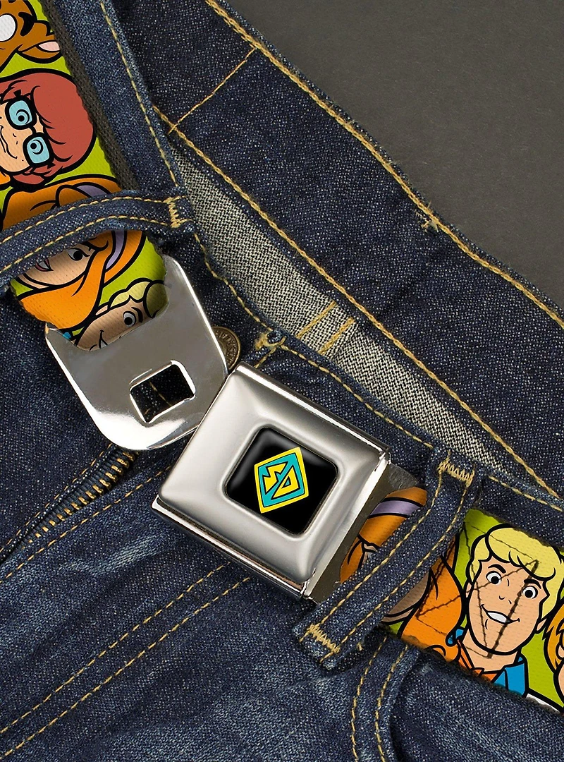 Scooby-Doo! Character Faces Close Up Seatbelt Buckle Belt