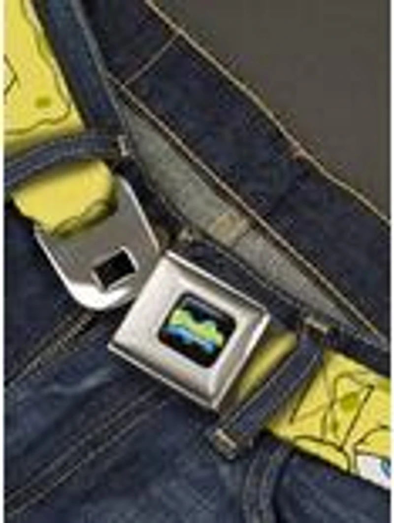 SpongeBob SquarePants Close Up Face Seatbelt Buckle Belt
