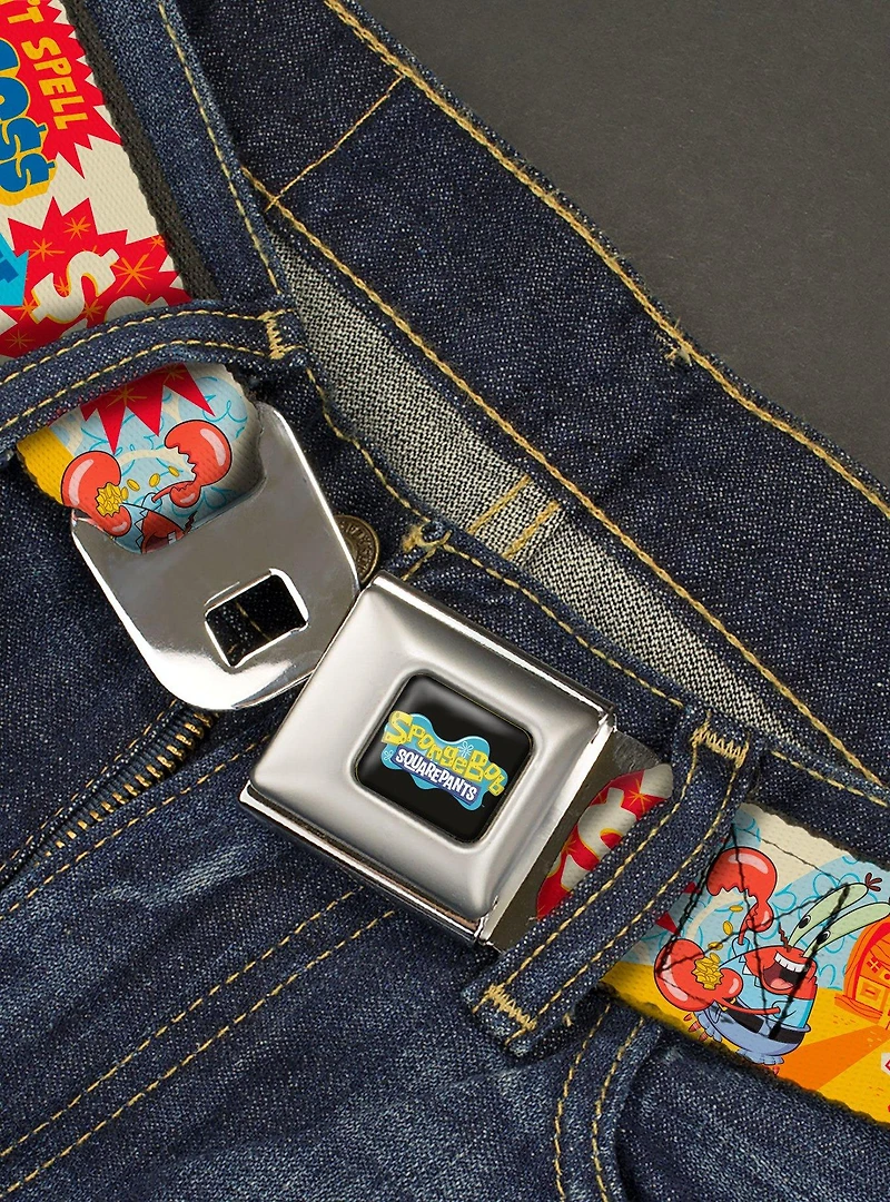 SpongeBob SquarePants Mr Krab Krusty Succce$$ Seatbelt Buckle Belt