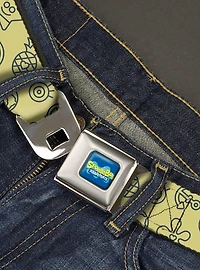 SpongeBob SquarePants and Friends Line Art Collage Seatbelt Buckle Belt