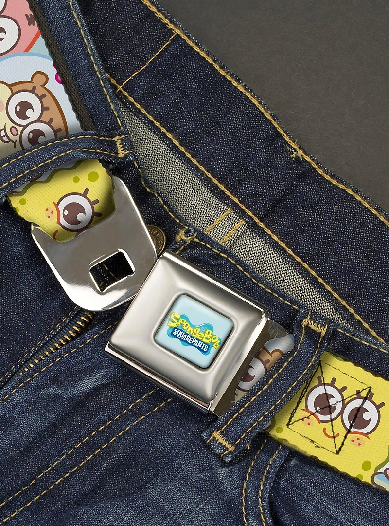 SpongeBob SquarePants and Friends Close-Up Face Seatbelt Buckle Belt