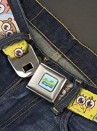 SpongeBob SquarePants and Friends Close-Up Face Seatbelt Buckle Belt