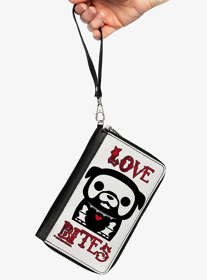 Skelanimals Maxx The Bulldog Love Bites Pose Zip Around Wallet