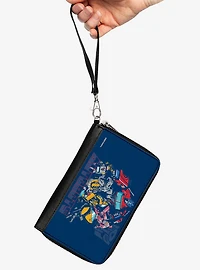 Transformers Autobots Group Pose and Text Zip Around Wallet