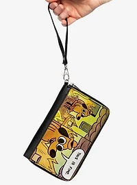 This Is Fine Question Hound Cafe Fire Comic Strip Zip Around Wallet