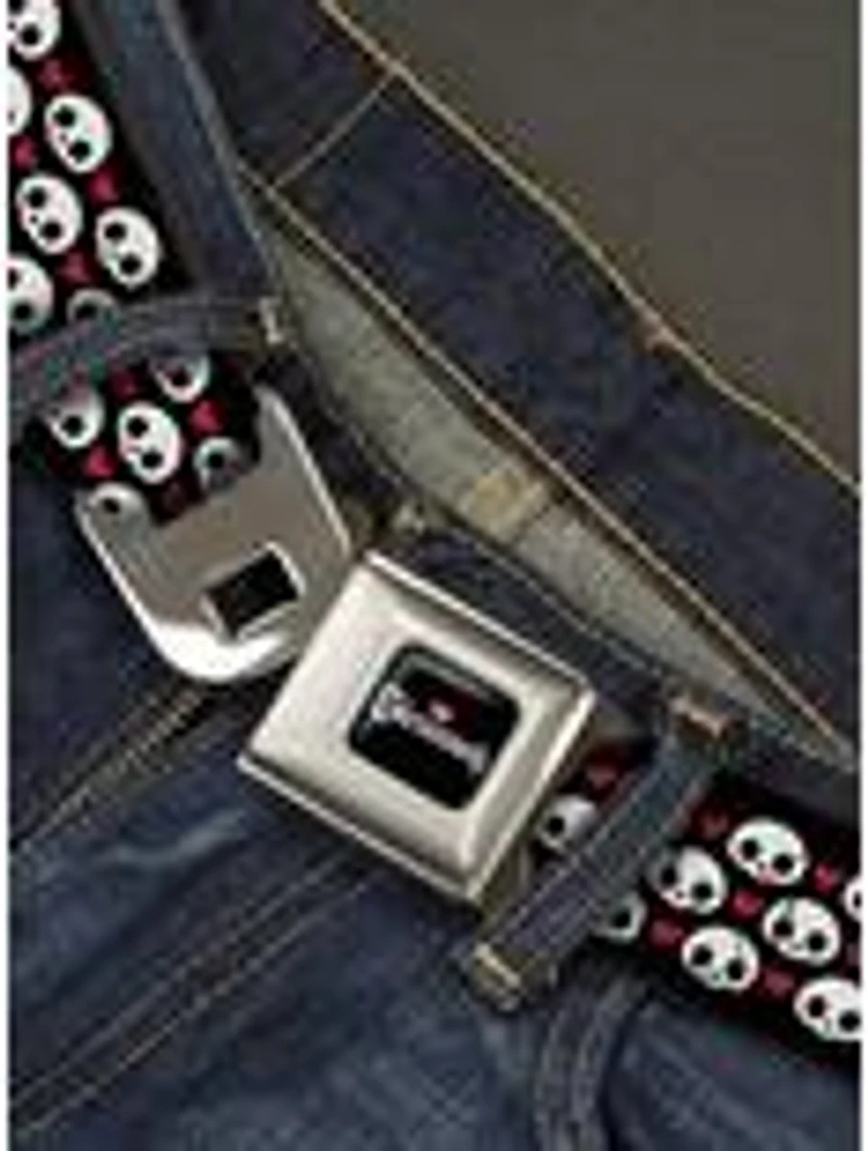 Skelanimals Face Logo and Heart Seatbelt Buckle Belt