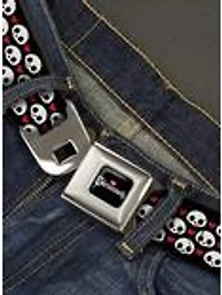 Skelanimals Face Logo and Heart Seatbelt Buckle Belt