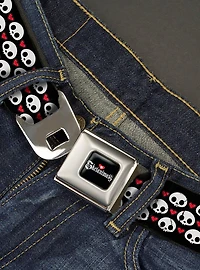 Skelanimals Face Logo and Heart Seatbelt Buckle Belt