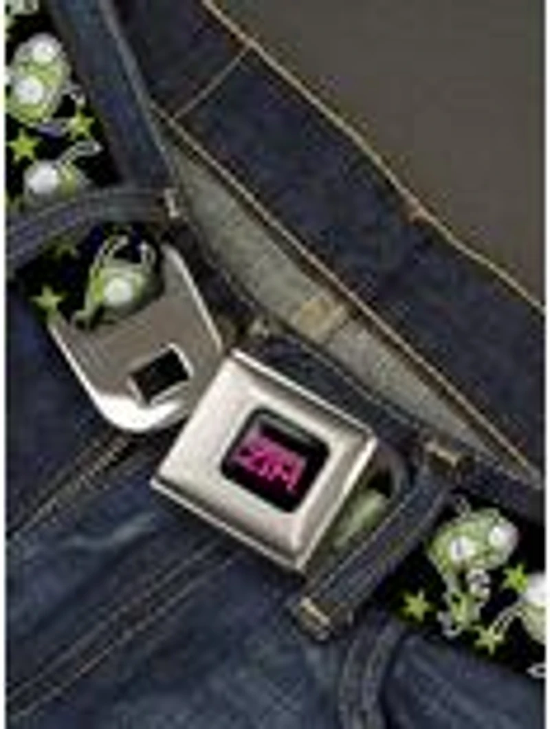 Invader Zim GIR Poses and Stars Seatbelt Buckle Belt