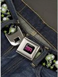 Invader Zim GIR Poses and Stars Seatbelt Buckle Belt