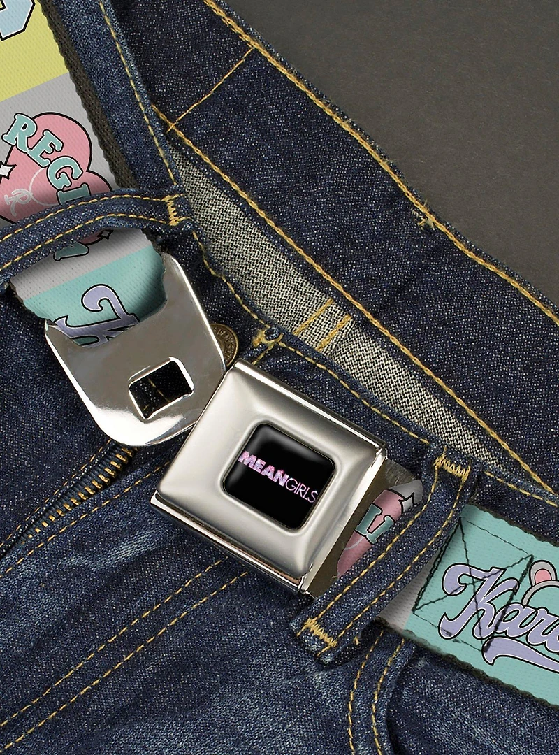 Mean Girls The Plastics Icon Blocks Pastel Seatbelt Buckle Belt