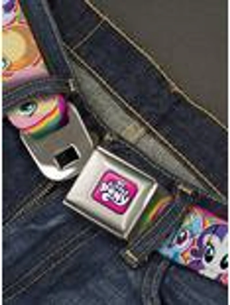 My Little Pony Four Close Up Faces Seatbelt Buckle Belt