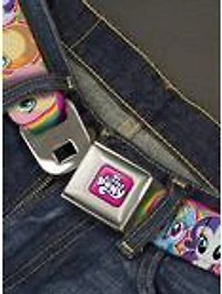 My Little Pony Four Close Up Faces Seatbelt Buckle Belt