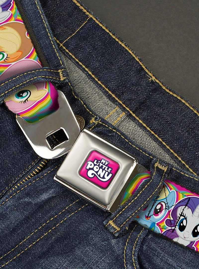 My Little Pony Four Close Up Faces Seatbelt Buckle Belt