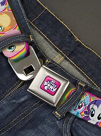 My Little Pony Four Close Up Faces Seatbelt Buckle Belt