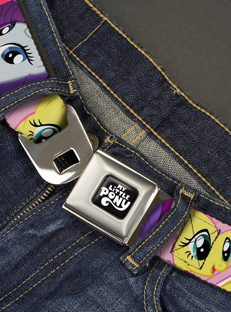 My Little Pony Mane Six Close Up Face Blocks Seatbelt Buckle Belt