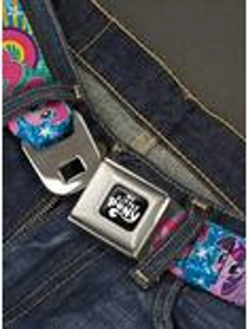 My Little Pony Ponies and Spike Rainbows Rays Seatbelt Buckle Belt