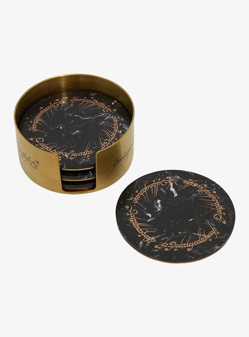The Lord of the Rings One Ring Script Coaster Set — BoxLunch Exclusive