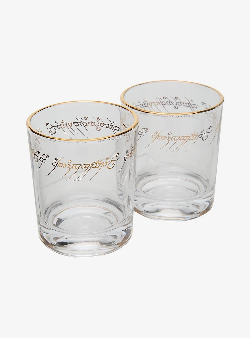 The Lord of The Rings One Ring Script Glass Set - BoxLunch Exclusive