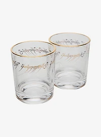 The Lord of The Rings One Ring Script Glass Set - BoxLunch Exclusive