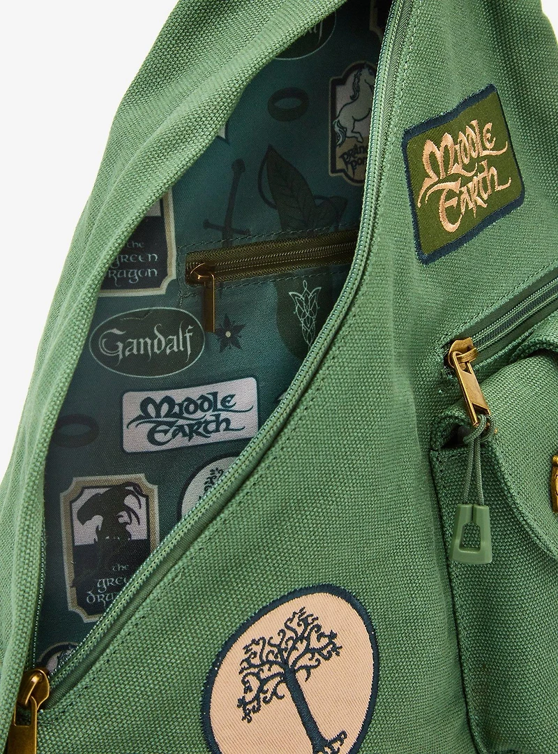 The Lord of the Rings Patches Canvas Sling Crossbody Bag - BoxLunch Exclusive