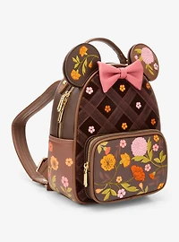 Disney Minnie Mouse Velvet Floral Interchangeable Ears Mini Backpack - BoxLunch Exclusive
