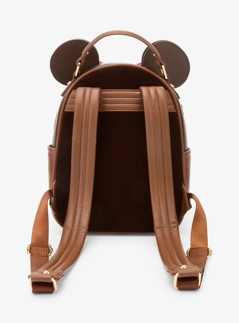 Disney Minnie Mouse Velvet Floral Interchangeable Ears Mini Backpack - BoxLunch Exclusive