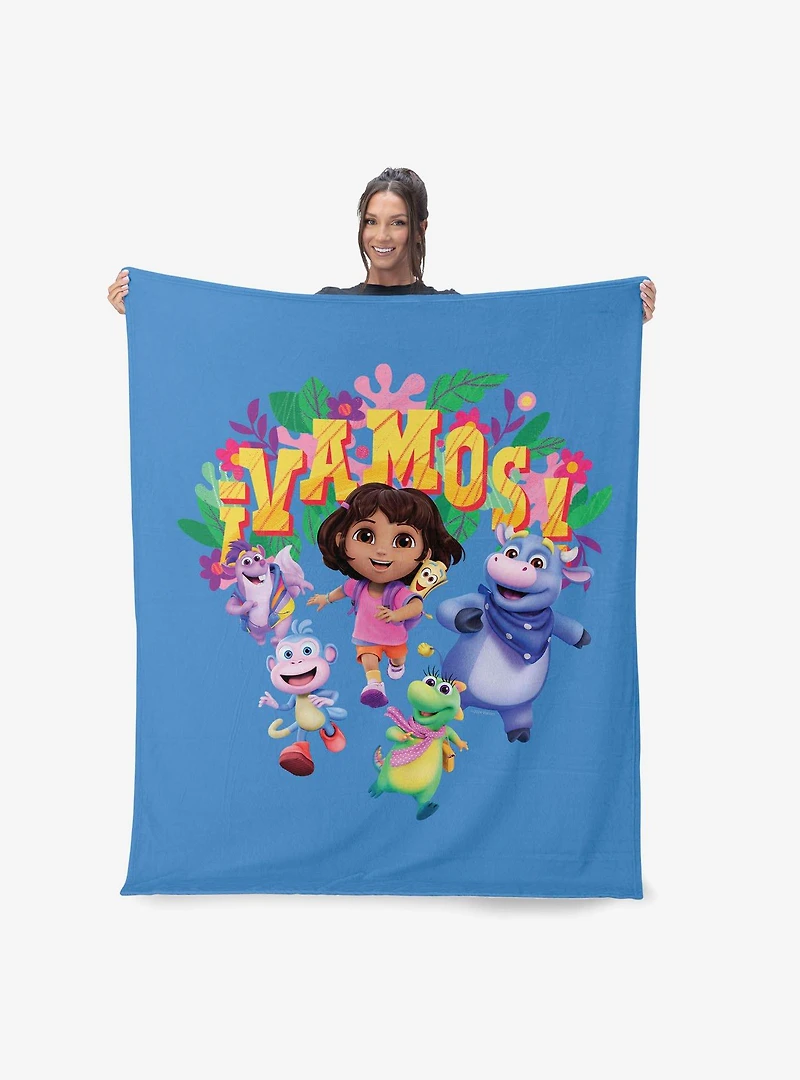 Dora The Explorer Vamos Silk Touch Sherpa Throw Blanket