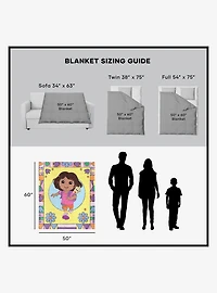 Dora The Explorer Running Dora Silk Touch Sherpa Throw Blanket