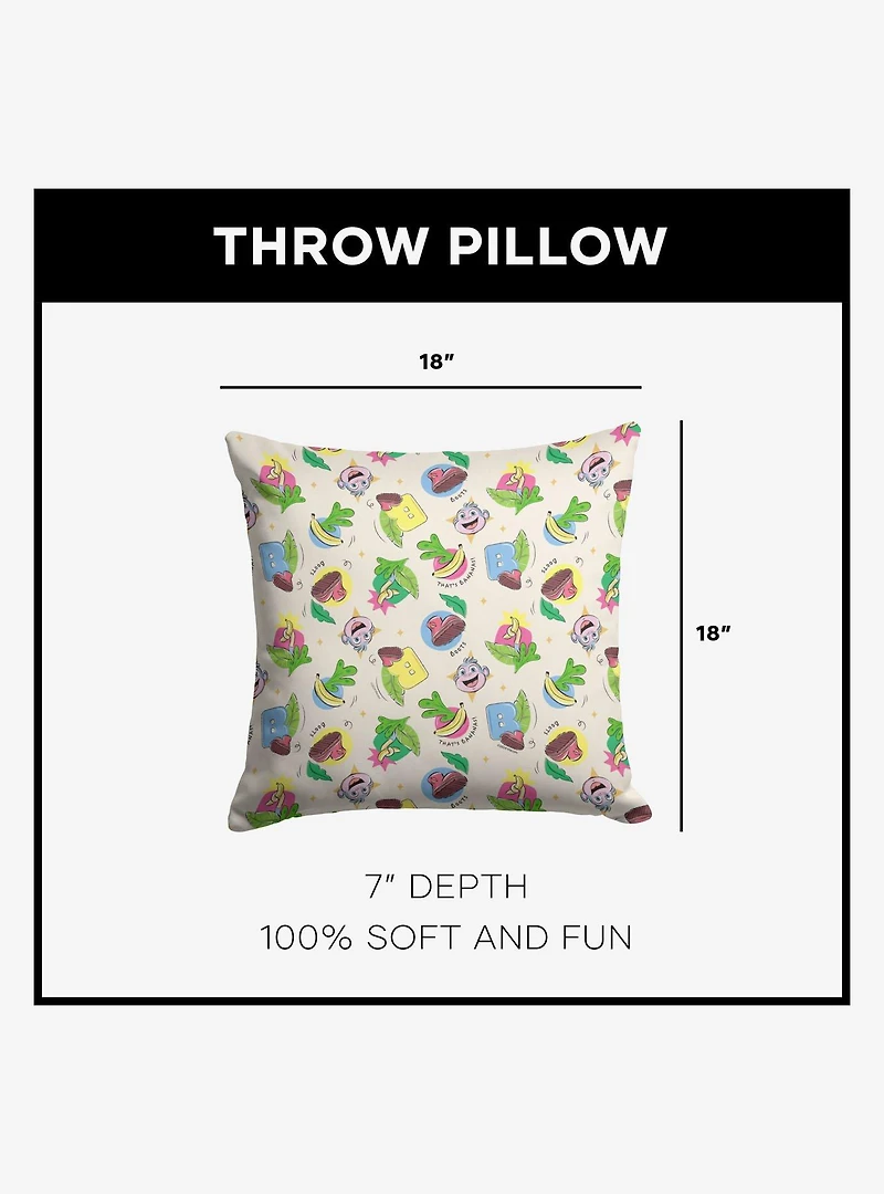 Dora The Explorer Boots Pattern Throw Pillow